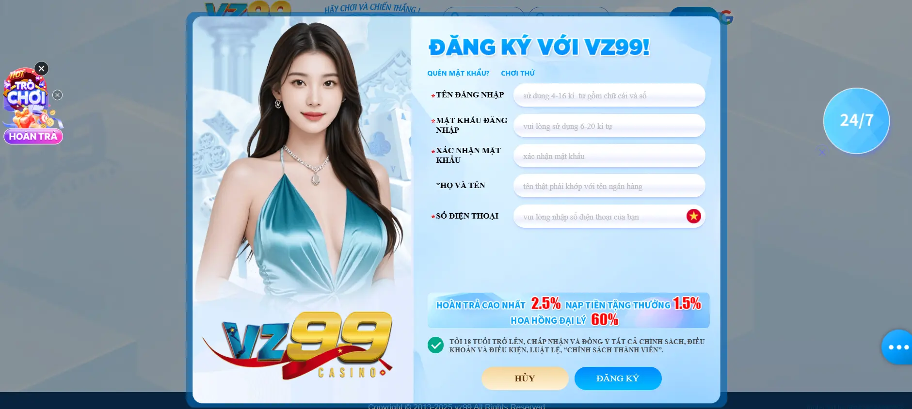 Đăng Ký VZ99 - Hướng Dẫn Tạo Tài Khoản Siêu Nhanh Nhận 150K